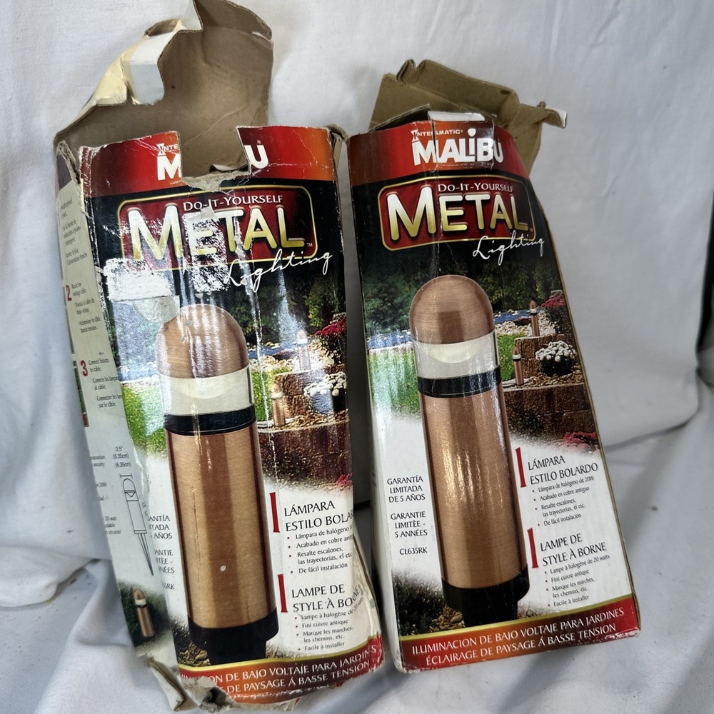 2 Intermatic CL635RK Malibu Low Voltage Metal Cap 20W Bollard Light Copper NOS - Picture 16 of 16